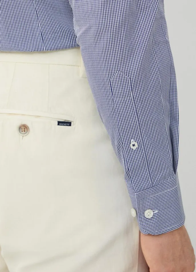 Men Shirts Hackett London Slim Fit Gingham Shirt Navy