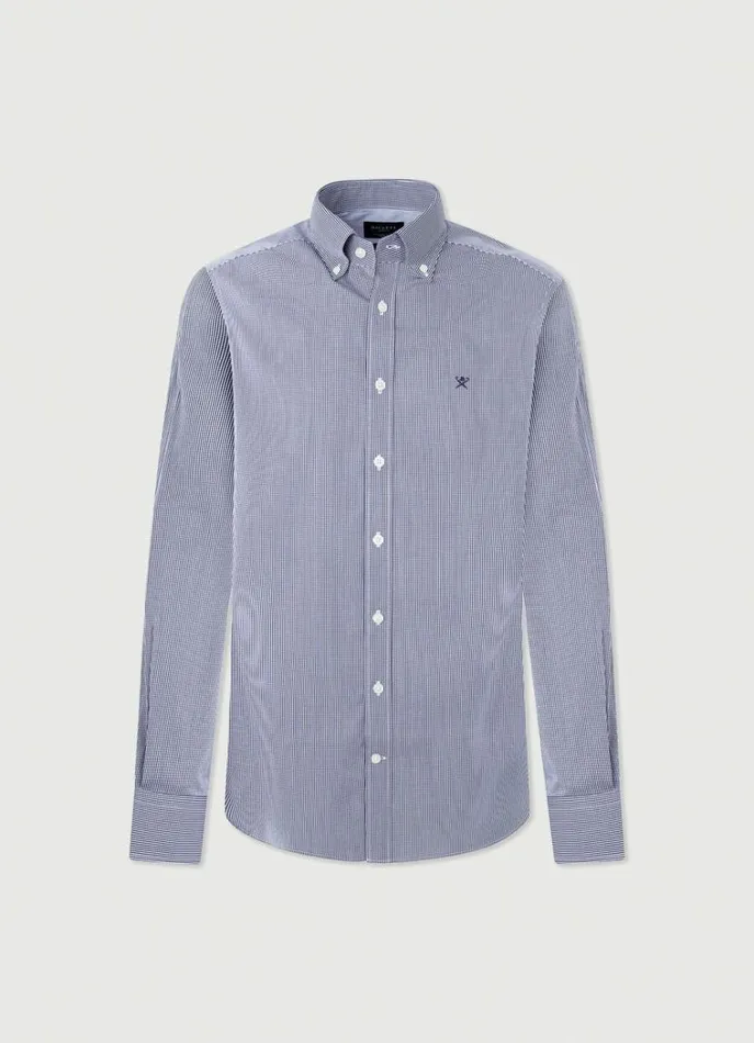 Men Shirts Hackett London Slim Fit Gingham Shirt Navy