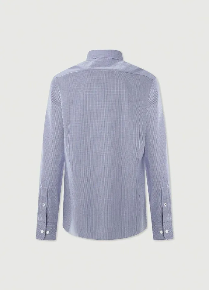 Men Shirts Hackett London Slim Fit Gingham Shirt Navy