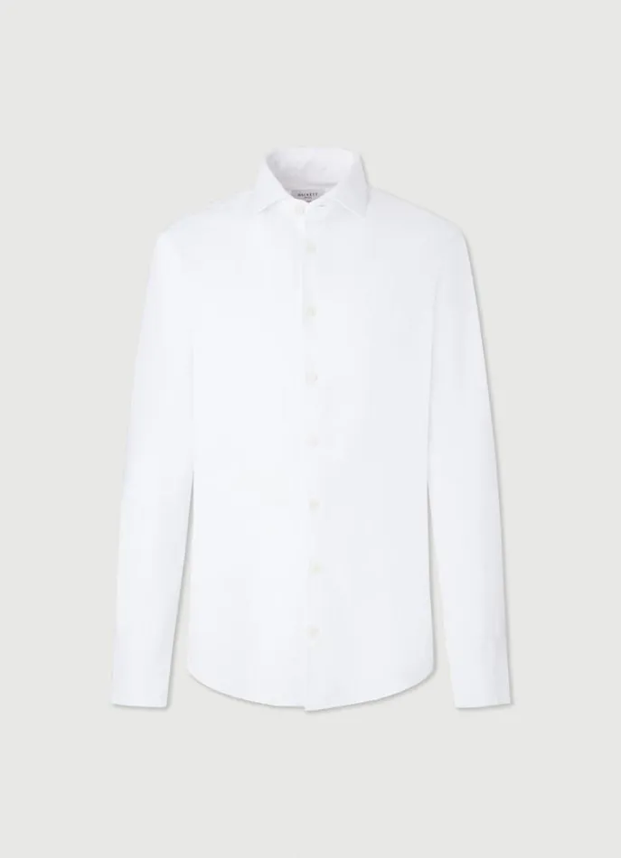 Men Shirts Hackett London Slim Fit Giro Inglese Shirt White