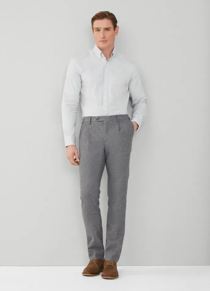 Men Shirts Hackett London Slim Fit Herringbone Shirt Grey