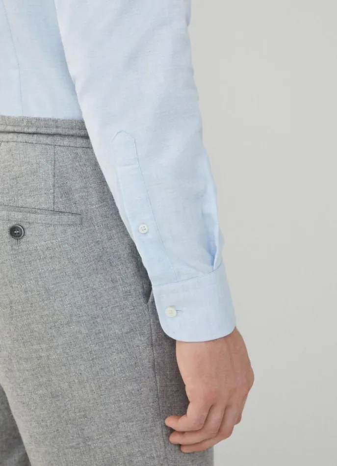 Men Shirts Hackett London Slim Fit Herringbone Shirt Sky Blue