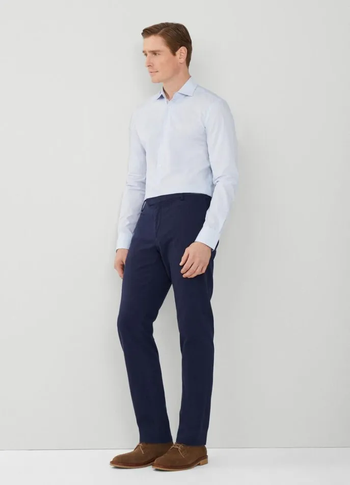 Men Shirts Hackett London Slim Fit Striped Poplin Shirt Whiteblue