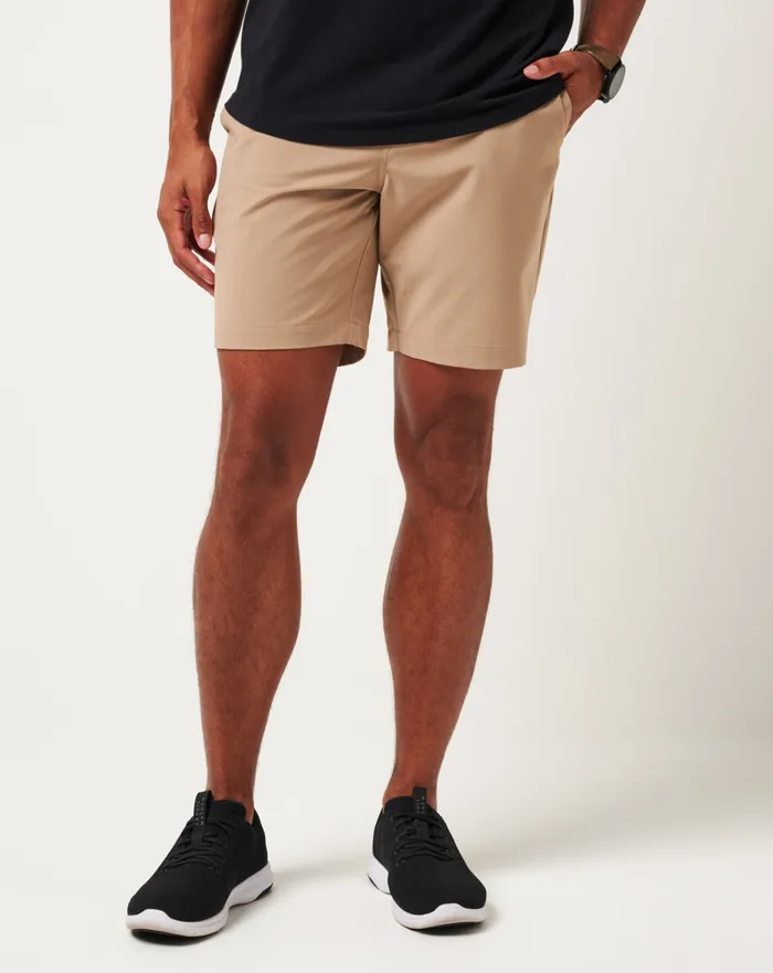 Men Shorts TravisMathew TECH CHINO SHORT 8IN Khaki