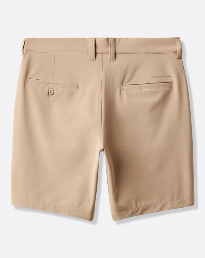 Men Shorts TravisMathew TECH CHINO SHORT 8IN Khaki