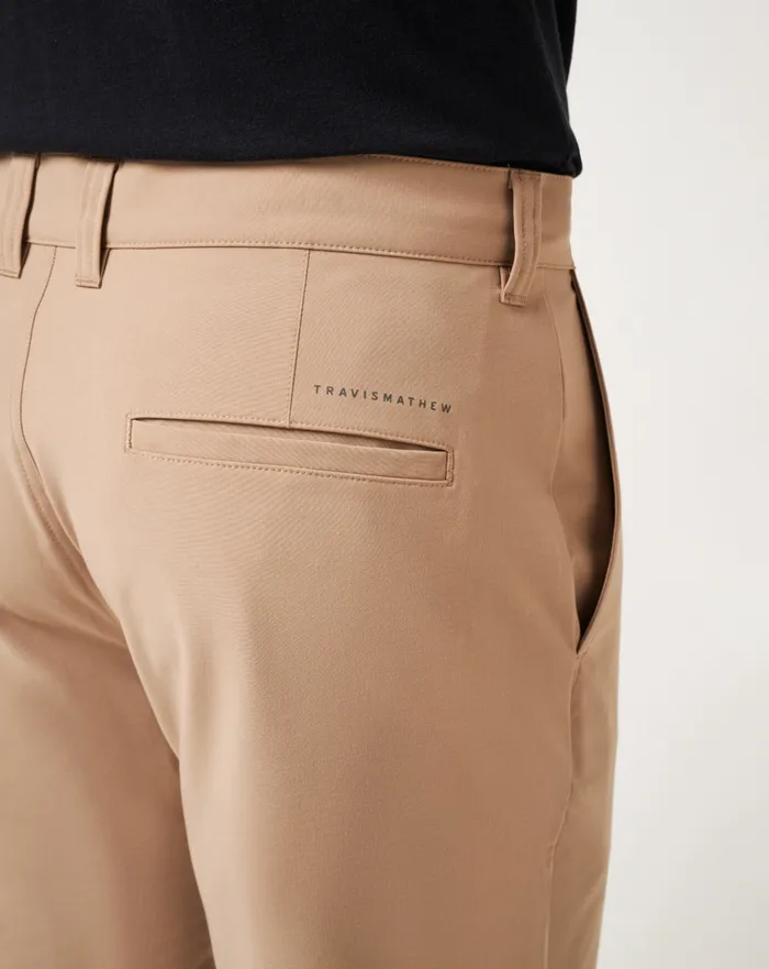 Men Shorts TravisMathew TECH CHINO SHORT 8IN Khaki