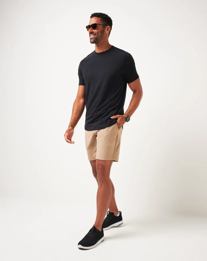 Men Shorts TravisMathew TECH CHINO SHORT 8IN Khaki