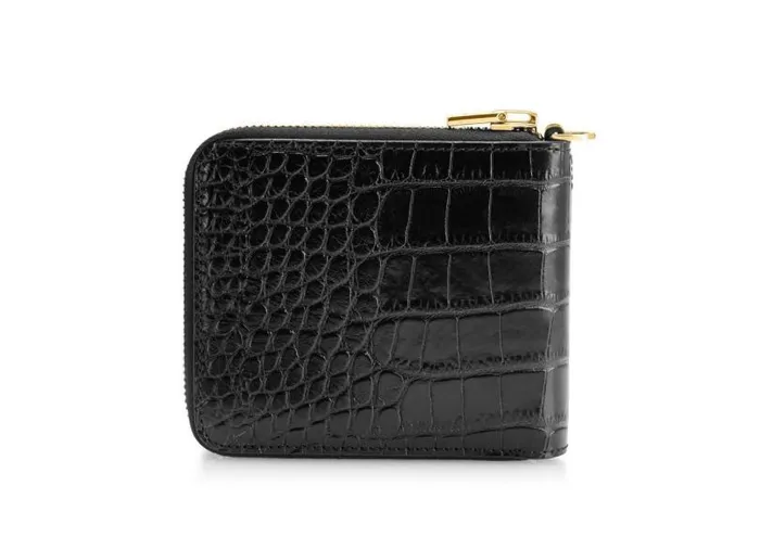 Men Small Leather Goods Tom Ford Alligator Chain Wallet Black Men Small Leather Goods Tom Ford Alligator Chain Wallet Black