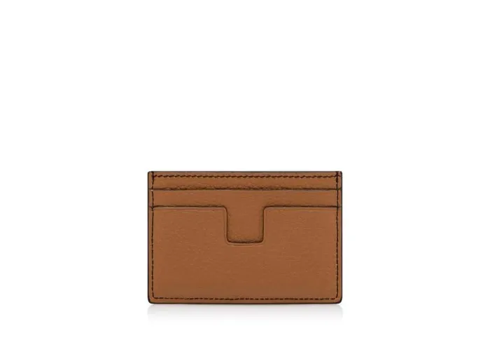 Men Small Leather Goods Tom Ford TwoTone Grain Leather Classic Cardholder Chocolate Almond Men Small Leather Goods Tom Ford TwoTone Grain Leather Classic Cardholder Chocolate Almond