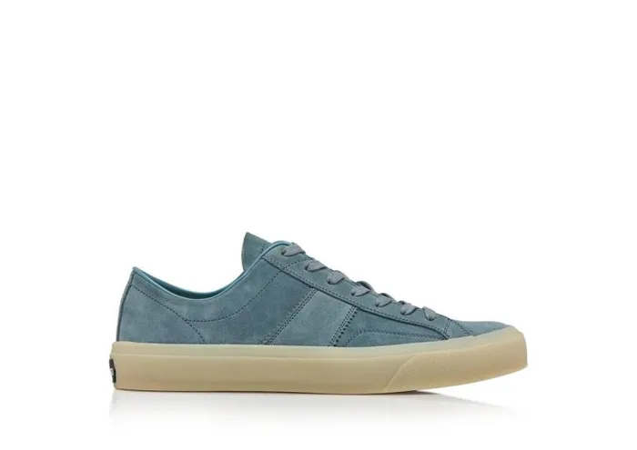 Men Sneakers Tom Ford Suede Cambridge Sneaker Light Blue Opal White