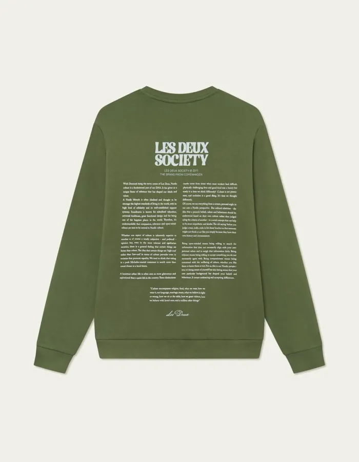 Men Society Sweatshirt 8211 Chive GreenSmoke Green Les Deux HoodiesSweatshirts