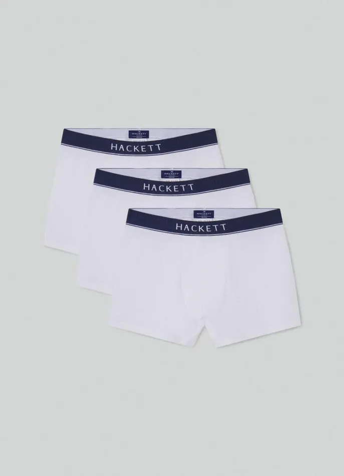 Men Socks and Underwear Hackett London 3Pack Trunk Boxers White