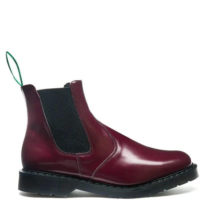 Men Solovair Chelsea Boots Merlot Vegan HiShine Dealer Boot