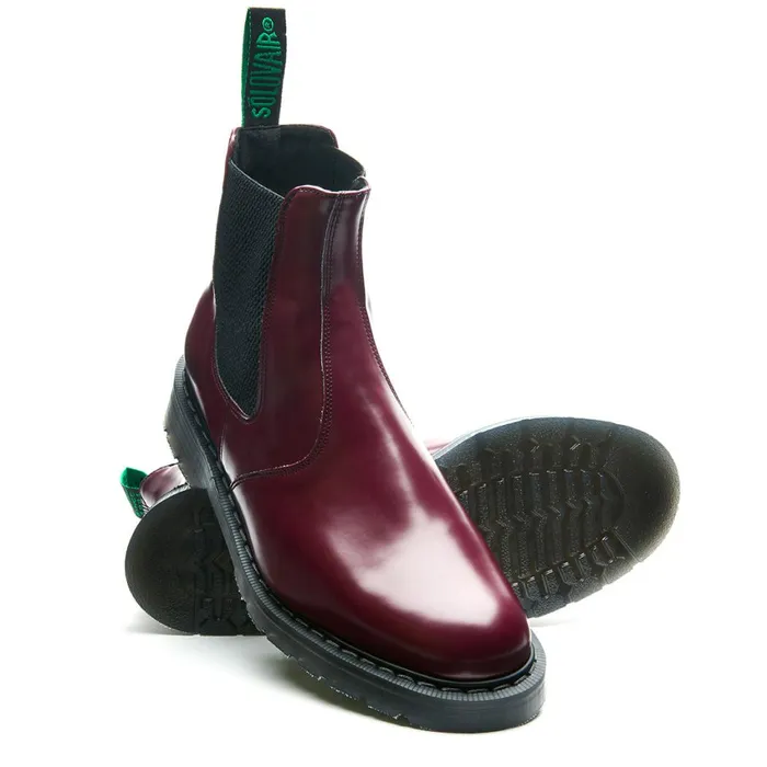 Men Solovair Chelsea Boots Merlot Vegan HiShine Dealer Boot