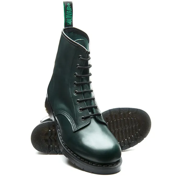 Men Solovair Derby Boots Green Gaucho 8 Eye Derby Boot