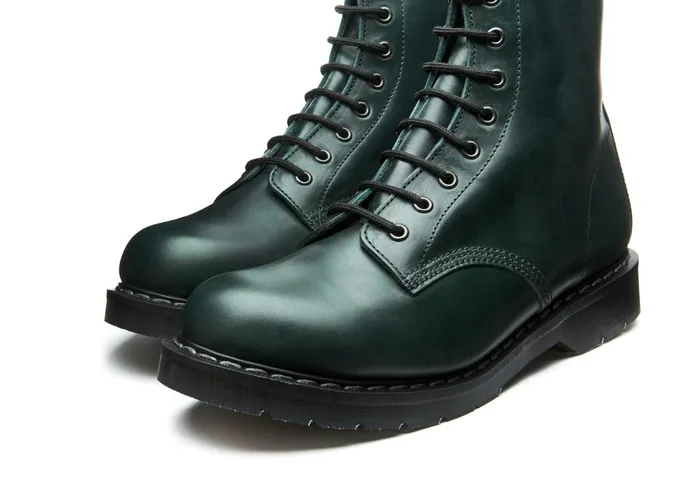 Men Solovair Derby Boots Green Gaucho 8 Eye Derby Boot