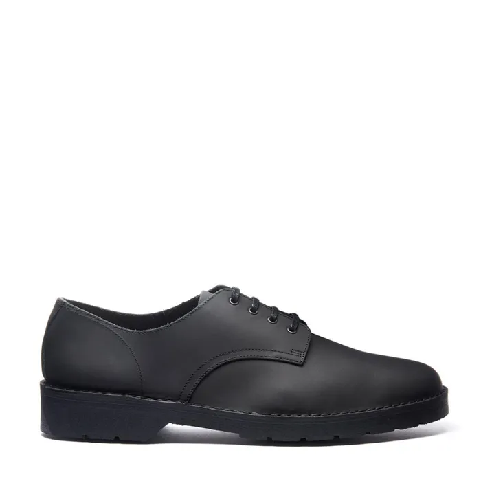 Men Solovair Gibson Shoes Black Waxy 4 Eye Gibson Shoe