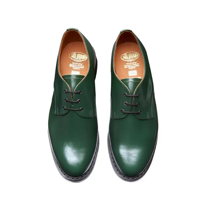 Men Solovair Gibson Shoes Green HiShine Gibson Shoe