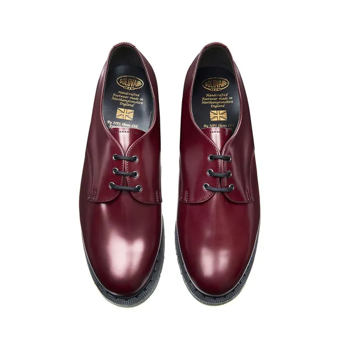 Men Solovair Gibson Shoes Merlot Vegan HiShine Gibson Shoe