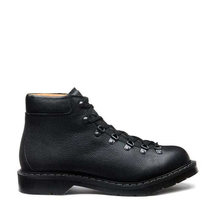 Men Solovair Hiker Boots Black Greasy Grain Urban Hiker