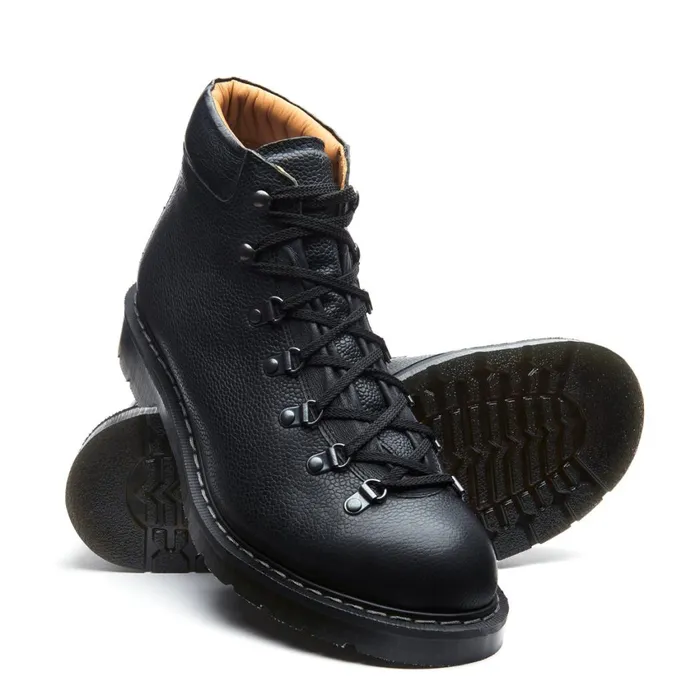 Men Solovair Hiker Boots Black Greasy Grain Urban Hiker