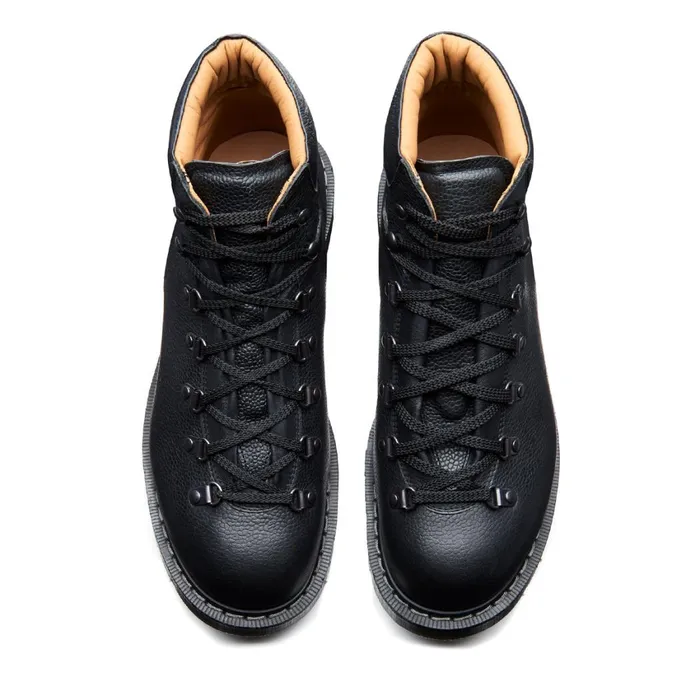 Men Solovair Hiker Boots Black Greasy Grain Urban Hiker