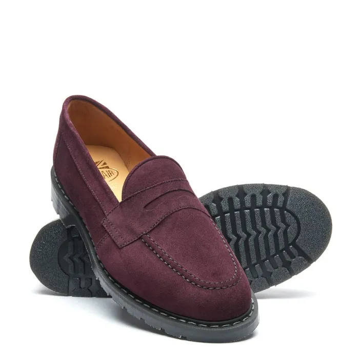 Men Solovair Loafers Amarone Suede Penny Loafer