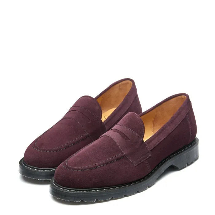 Men Solovair Loafers Amarone Suede Penny Loafer