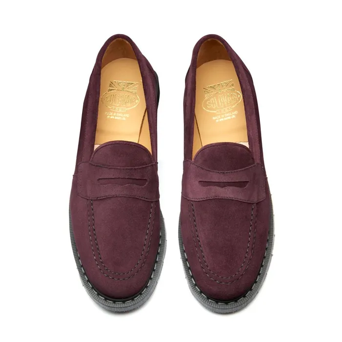 Men Solovair Loafers Amarone Suede Penny Loafer