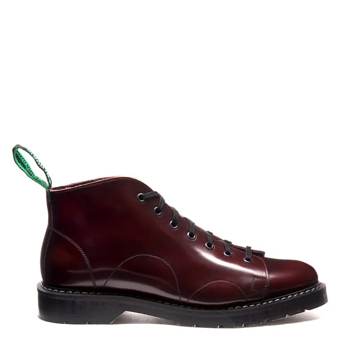 Men Solovair Monkey Boots Burgundy RubOff Monkey Boot