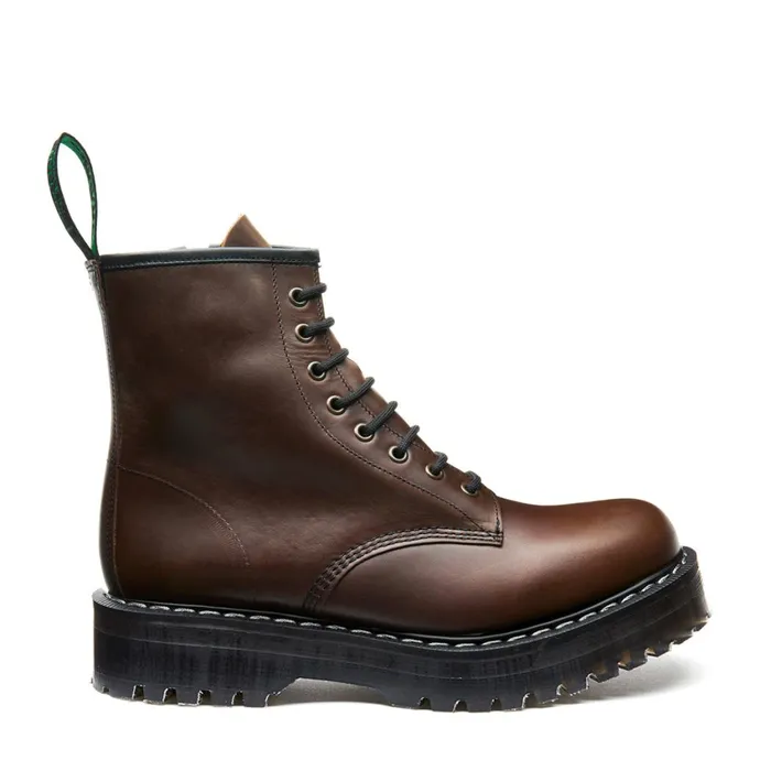 Men Solovair Platform Boots Gaucho Crazy Horse 8 Eye Zipped Platform Derby Boot