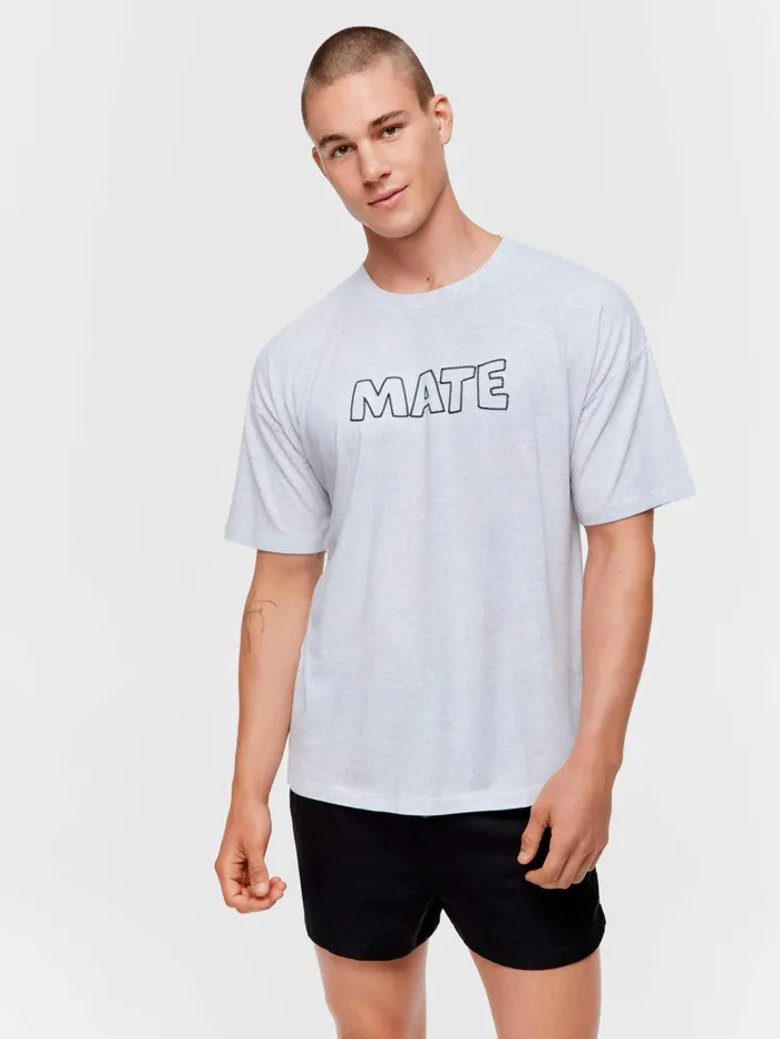 Men Soul Mate Tee Grey Marle Peter Alexander Tops