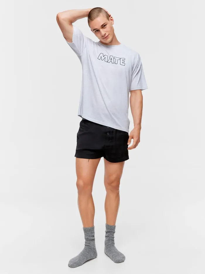 Men Soul Mate Tee Grey Marle Peter Alexander Tops