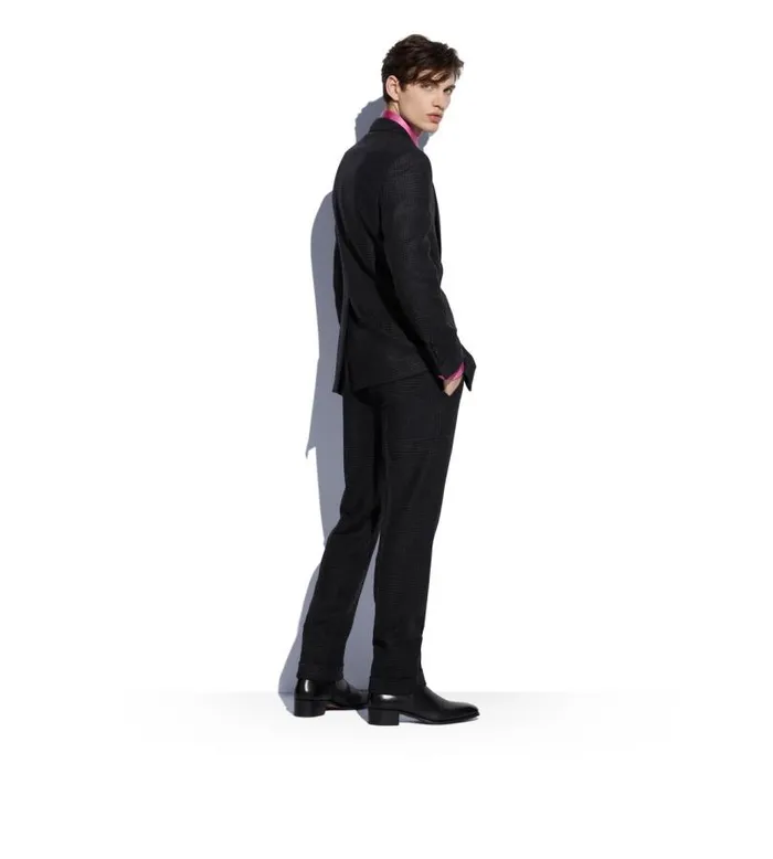 Men Suits Tom Ford Prince Of Wales Cooper Trouser Grey Men Suits Tom Ford Prince Of Wales Cooper Trouser Grey