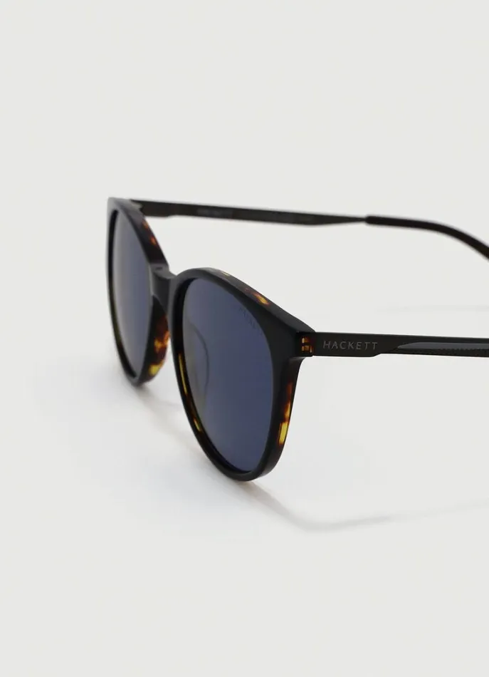 Men Sunglasses Hackett London Round Sunglasses Blacktan