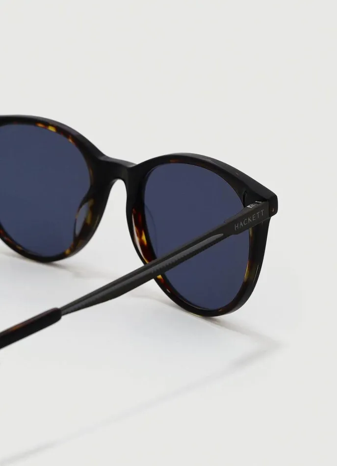 Men Sunglasses Hackett London Round Sunglasses Blacktan