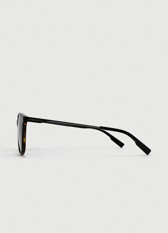 Men Sunglasses Hackett London Round Sunglasses Blacktan