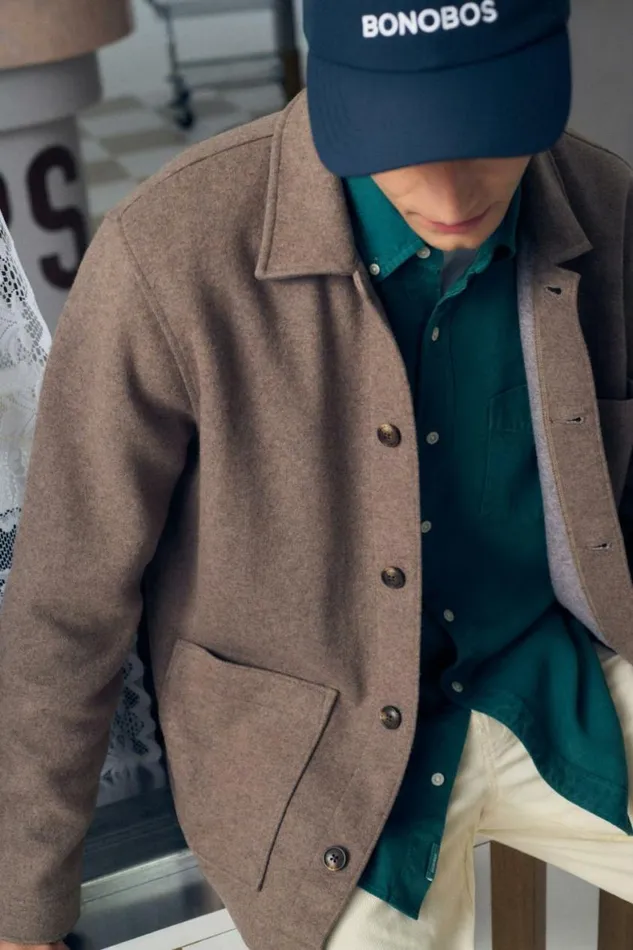 Men Sweater Chore Jacket Firewood Ash Bonobos Overshirts