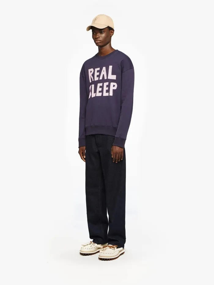 Men Sweatshirts and Hoodies JW Anderson 034REAL SLEEP034 PRINTED SWEATSHIRT Dark Navy Men Sweatshirts and Hoodies JW Anderson 034REAL SLEEP034 PRINTED SWEATSHIRT Dark Navy