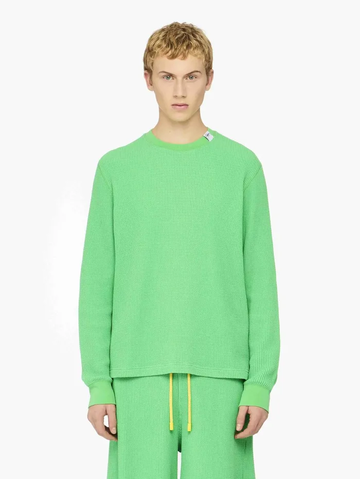 Men Sweatshirts and Hoodies JW Anderson WAFFLE SWEATSHIRT Apple Green Men Sweatshirts and Hoodies JW Anderson WAFFLE SWEATSHIRT Apple Green