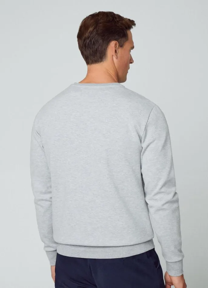Men Sweatshirts Hackett London Classic Fit Crew Neck Sweatshirt Light Grey Marl