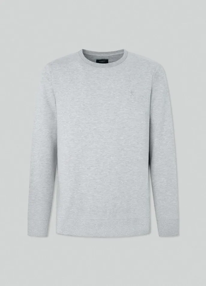 Men Sweatshirts Hackett London Classic Fit Crew Neck Sweatshirt Light Grey Marl