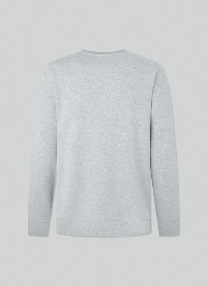 Men Sweatshirts Hackett London Classic Fit Crew Neck Sweatshirt Light Grey Marl
