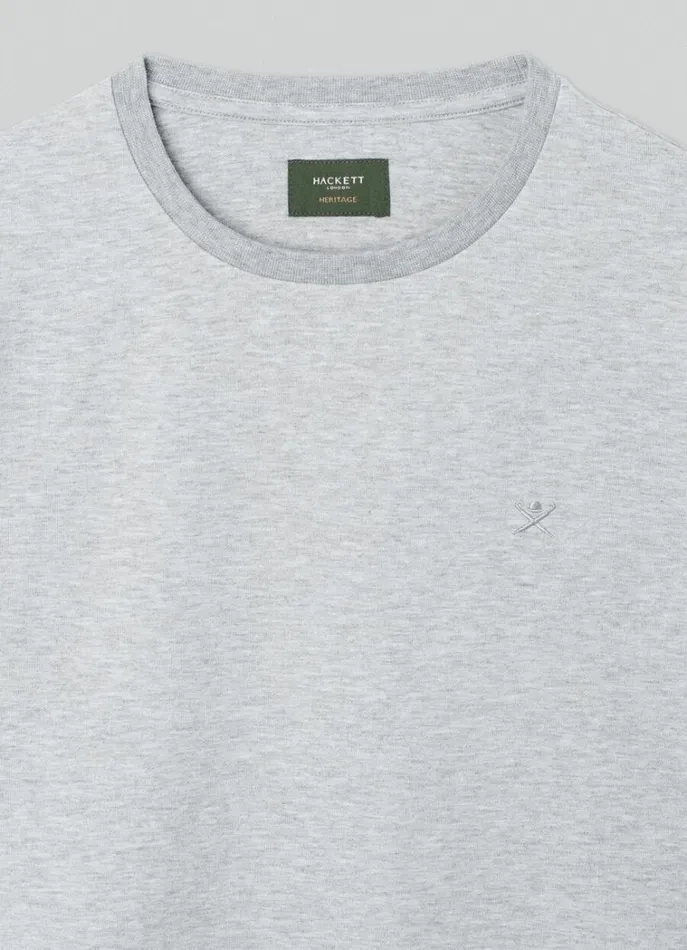 Men Sweatshirts Hackett London Classic Fit Crew Neck Sweatshirt Light Grey Marl
