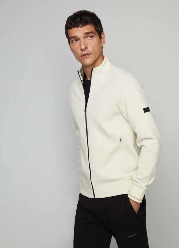 Men Sweatshirts Hackett London Hackett Sport Classic Fit Cardigan Bone