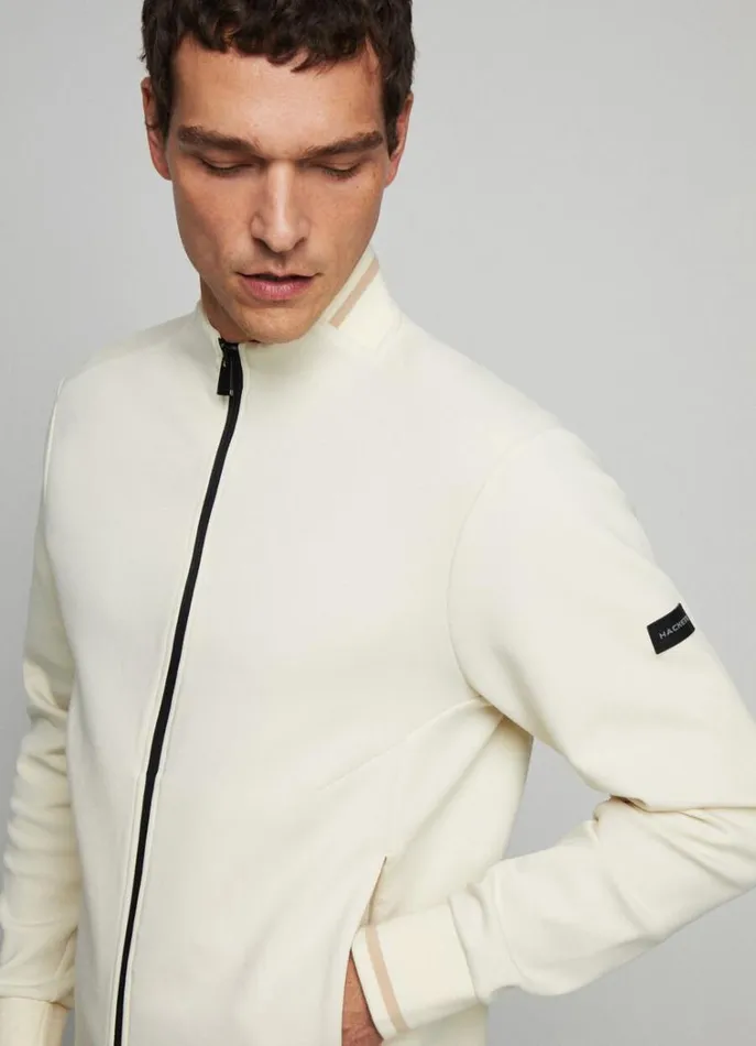 Men Sweatshirts Hackett London Hackett Sport Classic Fit Cardigan Bone