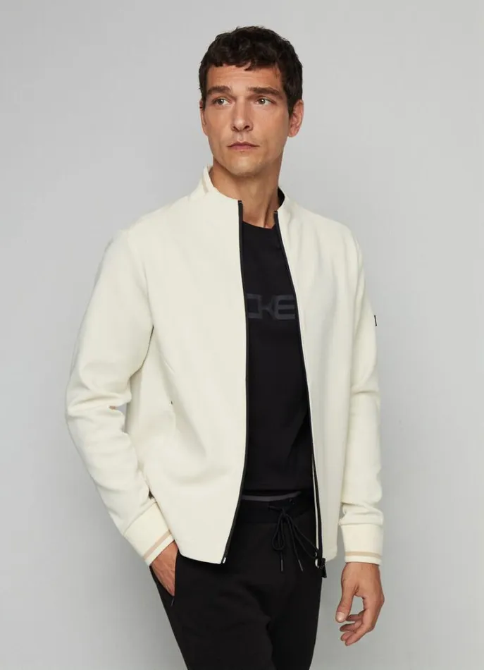 Men Sweatshirts Hackett London Hackett Sport Classic Fit Cardigan Bone