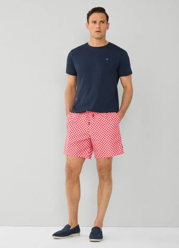 Men Swimwear Hackett London 3d Geometric Swim Shorts Mandarin Orange