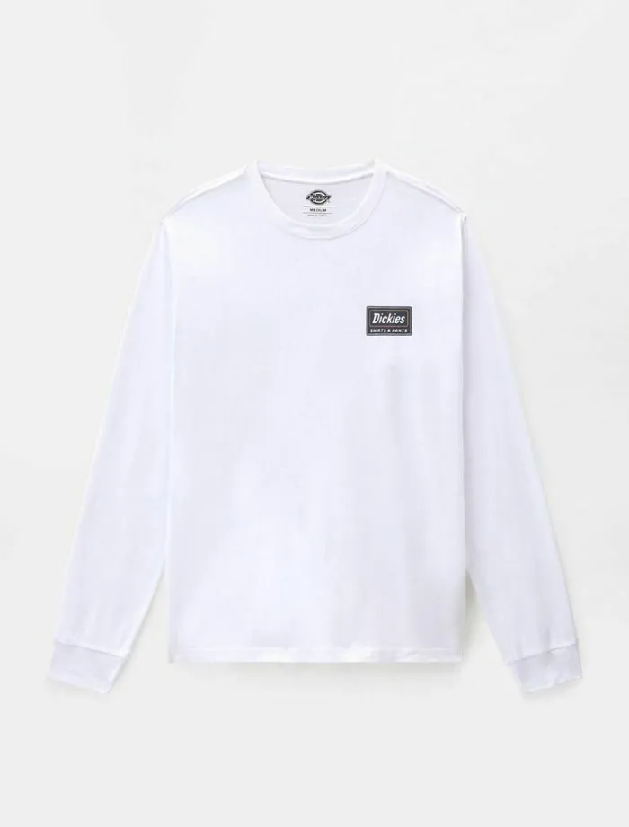 Men TShirts Dickies Harrison Long Sleeve TShirt White