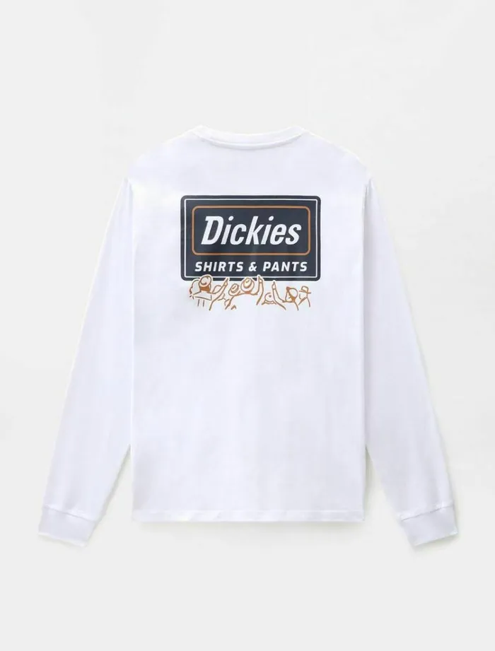Men TShirts Dickies Harrison Long Sleeve TShirt White